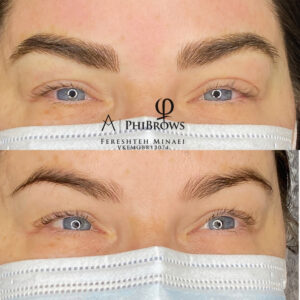 “Microblading consultation and healed eyebrows at Angel Skin Lab, Cheadle, Stockport”